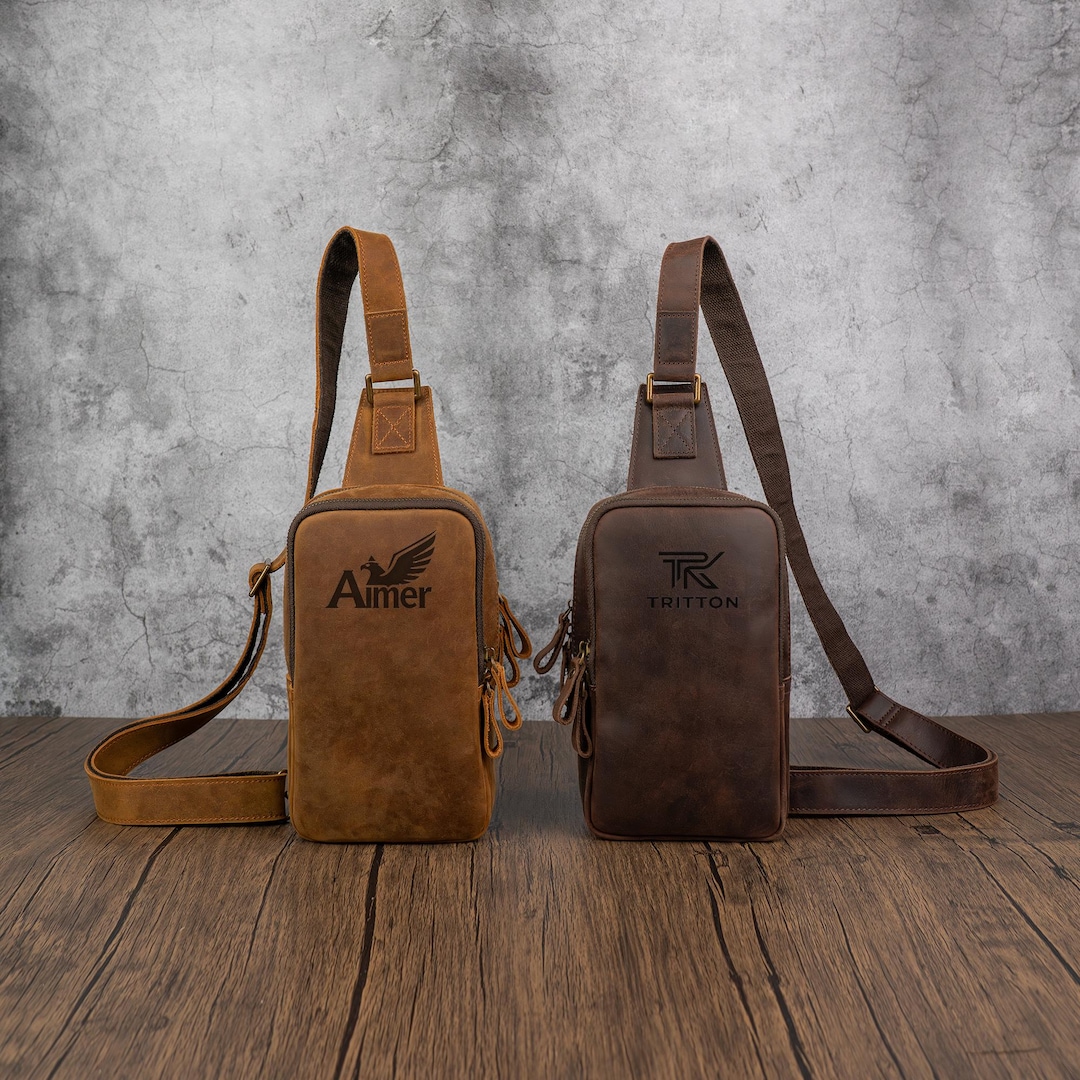 Customized Handmade Crazy Horse Leather Chest Bag: Cowhide