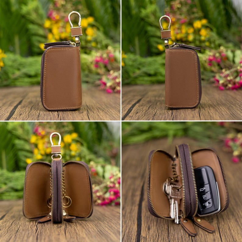 Personalized Genuine Leather Key Case, Double-layer Car Key Bag - Etsy