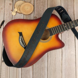 Customized Leather Guitar Strap, Personalized Musician Gift