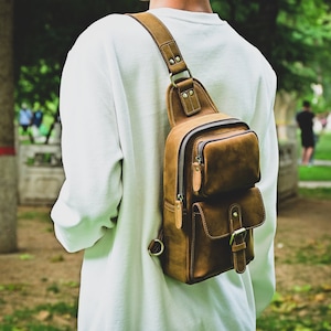 Personalisierte Pendlertasche Business Schultertasche Große Kapazität Brusttasche Unisex iPad Tasche für Männer und Frauen Weihnachtsgeschenk