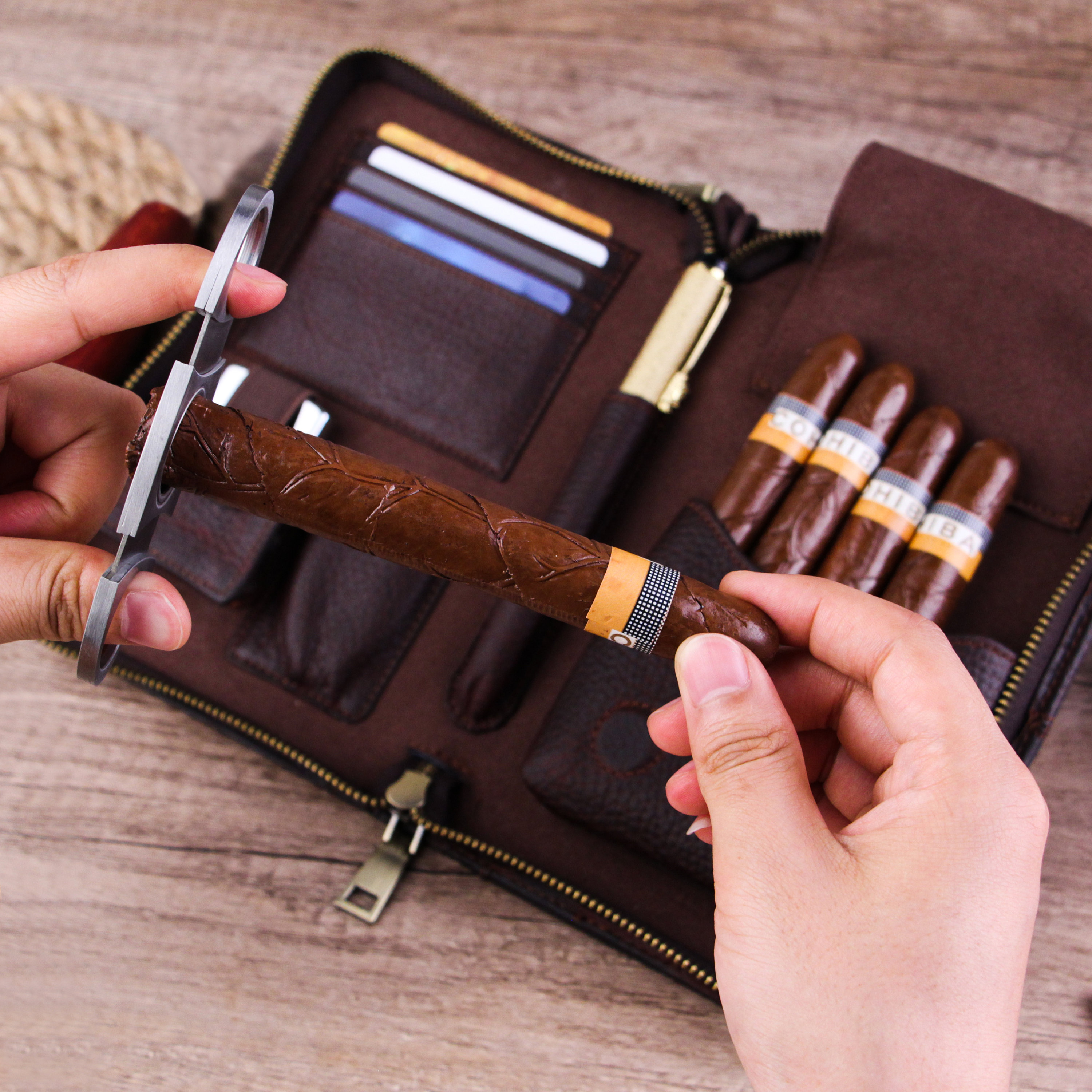 Top Grain Leather Cigar Case, Luxury Leather Cigar Cases,personalized Cigar Box,portable Cigar