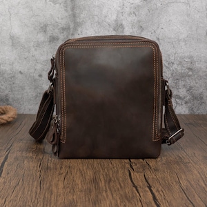 Grand sac à bandoulière rétro personnalisé pour homme, sacs à bandoulière en cuir véritable pour femme, sac pour iPad, sac à dos de voyage, cadeaux pour papa
