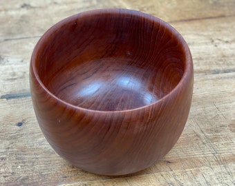 Antique teak wood bowl from 1950s Scandinavia, by Karl Holmberg Götene, Sweden