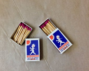 Solstickan matches, 2 small matchboxes from 1960s Sweden