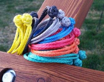 dyneema soft shackle 4 pack any color combo 7 colors 7/64" button knot