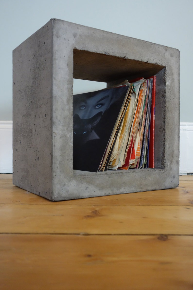 Handmade Concrete Storage Cube for 7inch 45s Vinyl Records Etsy UK