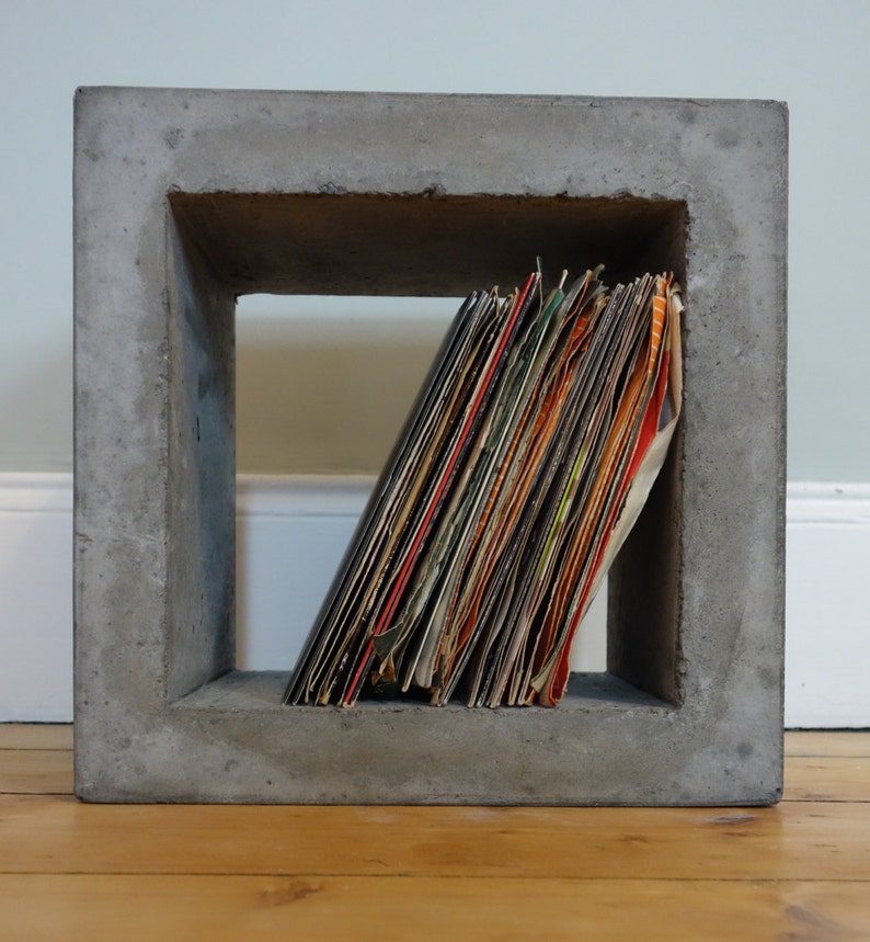 Handmade Concrete Storage Cube for 7inch 45s Vinyl Records Etsy