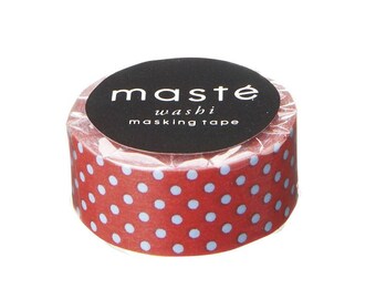 Holiday gift wrapping, Xmas washitape, Dots washi, Red Gift tape, Maste Japan, Christmas decoration tape, Scrapbook tape