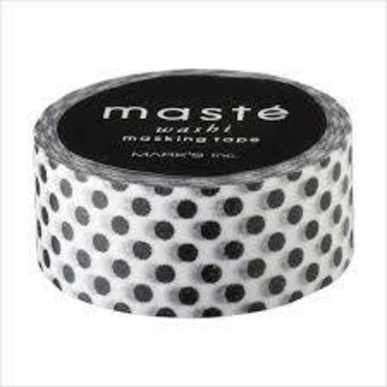 Japanese 7M masking tape Planner decoration tape Craft gift wrap Scrapbook tape Black and White dots washi tape