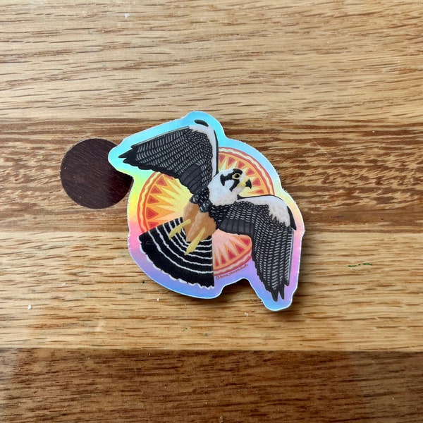 Holographic Aplomado Falcon Sticker