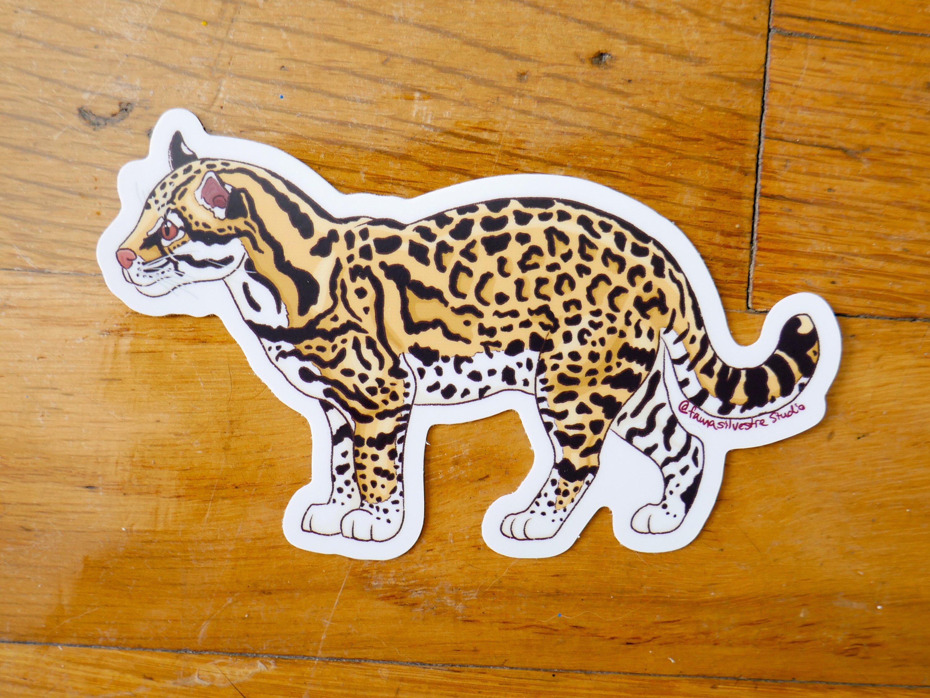 Ocelot Vinyl Sticker - Wildlife Art, Laptop Decal - Etsy