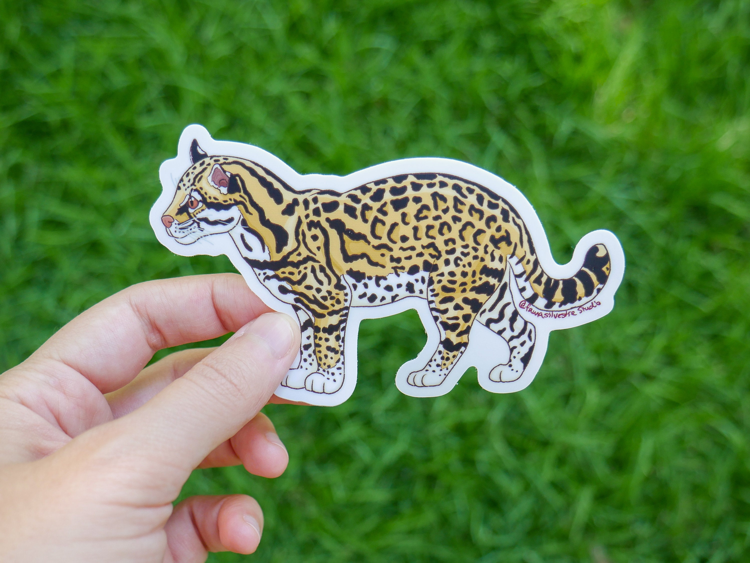 Ocelot Vinyl Sticker - Wildlife Art, Laptop Decal - Etsy