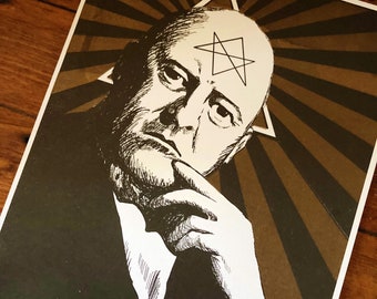 Mr. Crowley Occult Risograph Print A4 (210x297mm)