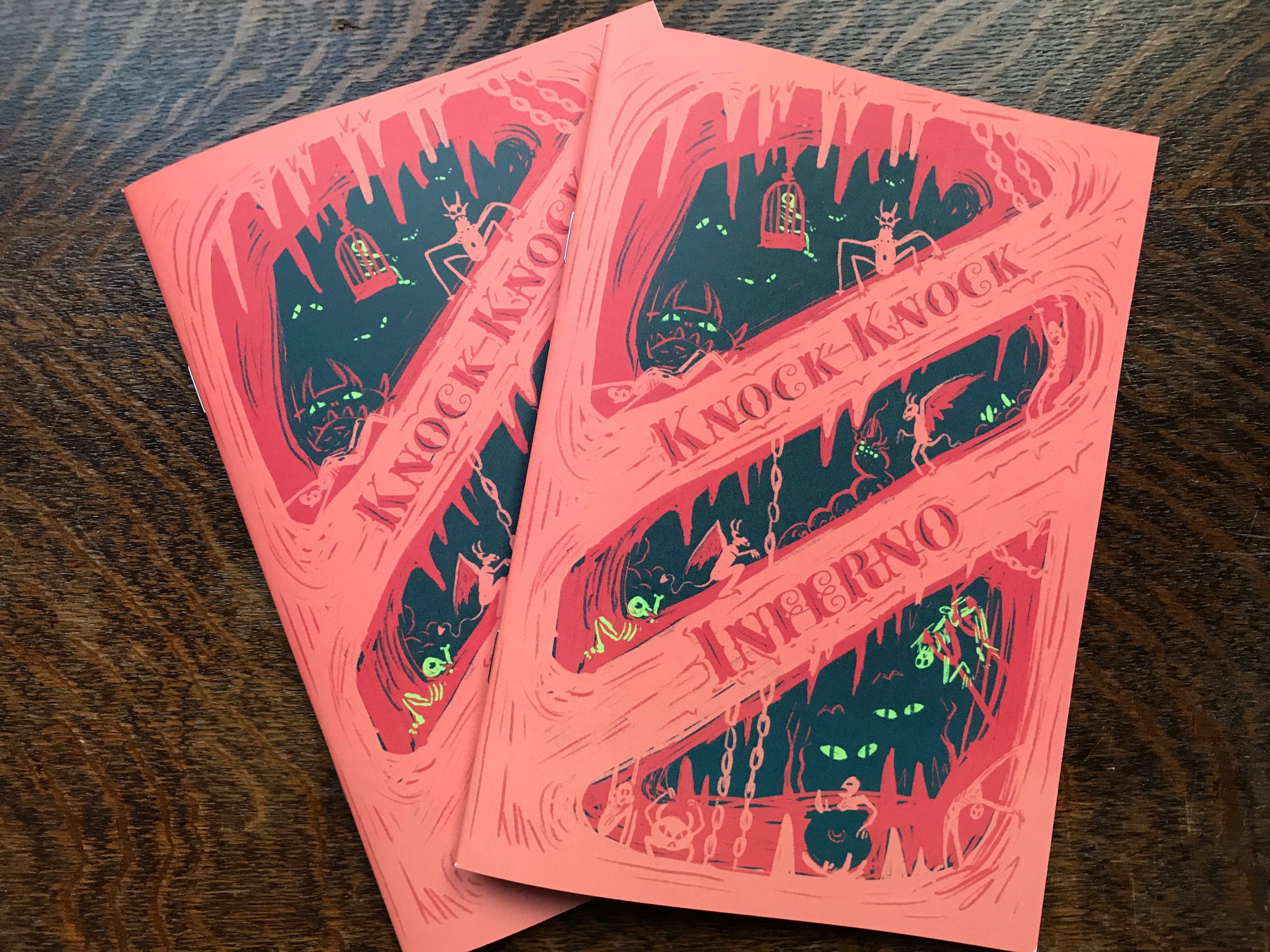 Knock Knock Horror Zine- inferno edition. Horror comic, art zine, horror fiction, art book, horror book, creepy, magazine