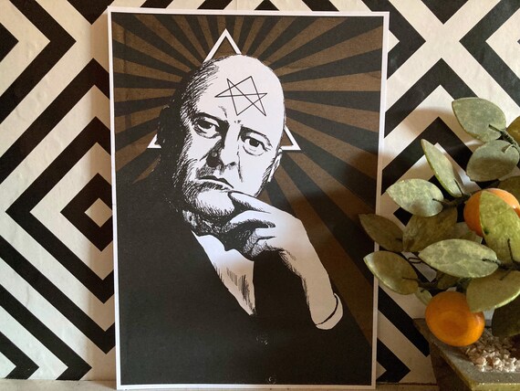 Impresión risográfica ocultista del Sr. Crowley, tamaño A4 (210 x