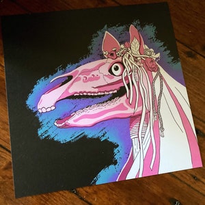 Mari Lwyd quadratisch (210x210mm) Folklore Druck