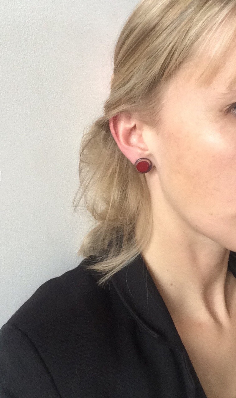 ceramics red red effect earrings Stud Earrings studs ceramics