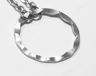 Textured O-Ring Necklace: Stainless Steel Discreet Day Collar