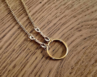 O-Ring Pendant Necklace: Stainless Steel Circle, Discreet Day Collar