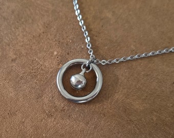 Eternity Bell Necklace: Stainless Steel O-Ring Pendant Day Collar