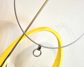Stainless Steel Wire O-Ring Choker, Discreet Day Collar