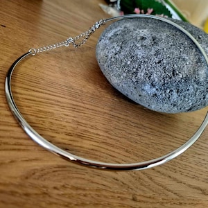 Stainless Steel Choker torque necklace minimalist day collar neck cuff plain simple silver gold goth punk grunge streetwear flexible