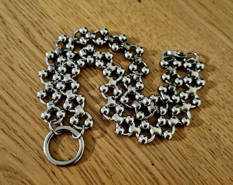Edelstahl Perlen Kettenhemd O-Ring Tageshalsband: Goth Grunge Choker