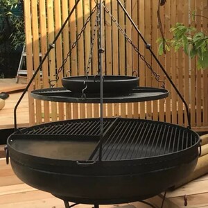 Fire Pit Bowl Brazier Kadai Logburner Wrought Iron BBQ 110cm
