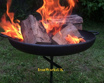 Fire Pit Bowl Brazier Logburner Wrought Iron BBQ Camping Fire Pit Set