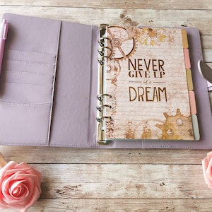 Purple refillable A5 A6 Gift Notebook Planner Binder set, cover, 6 ring binder, Macaron, travel journal, pastel, Christmas Set