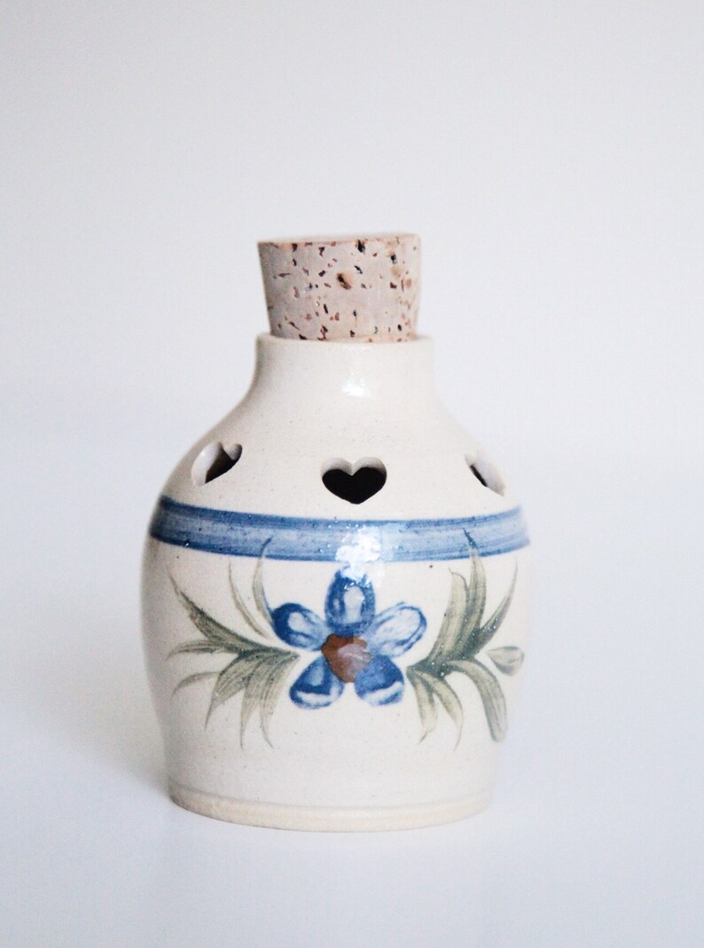 Vintage Ceramic Potpourri Jar With Cork Lid Aroma Therapy Etsy