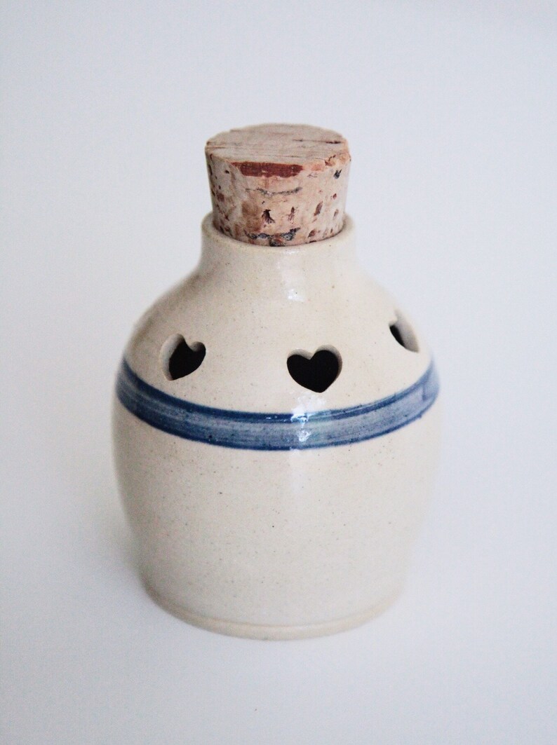 Vintage Ceramic Potpourri Jar With Cork Lid Aroma Therapy Etsy