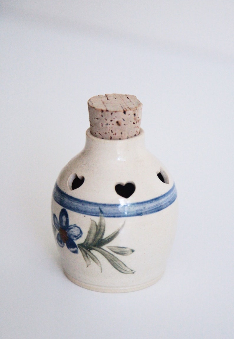Vintage Ceramic Potpourri Jar With Cork Lid Aroma Therapy Etsy