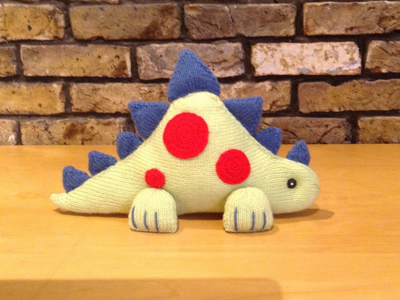 Knitted Dinosaur Hand Knitted Clarence the Dinosaur