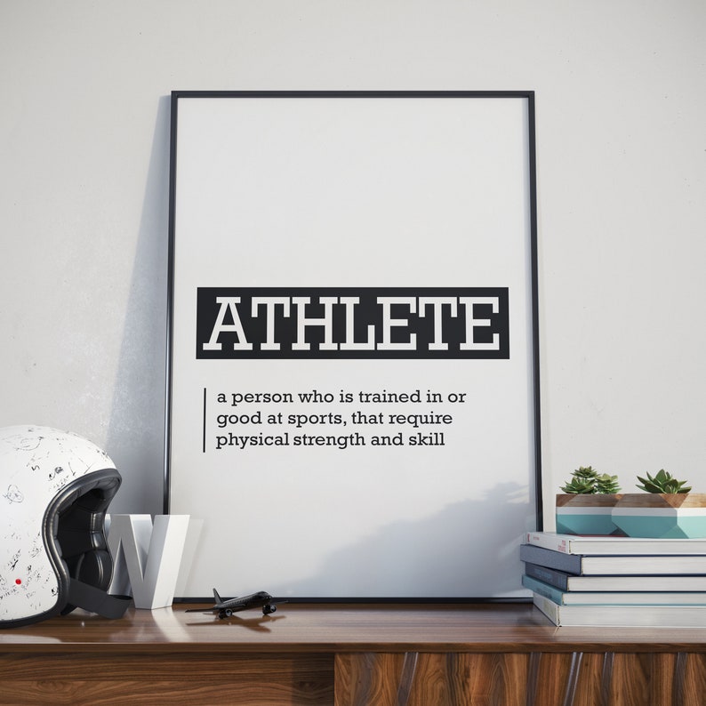 Athlete Definition Poster Printable Poster Athlete Athlete Etsy