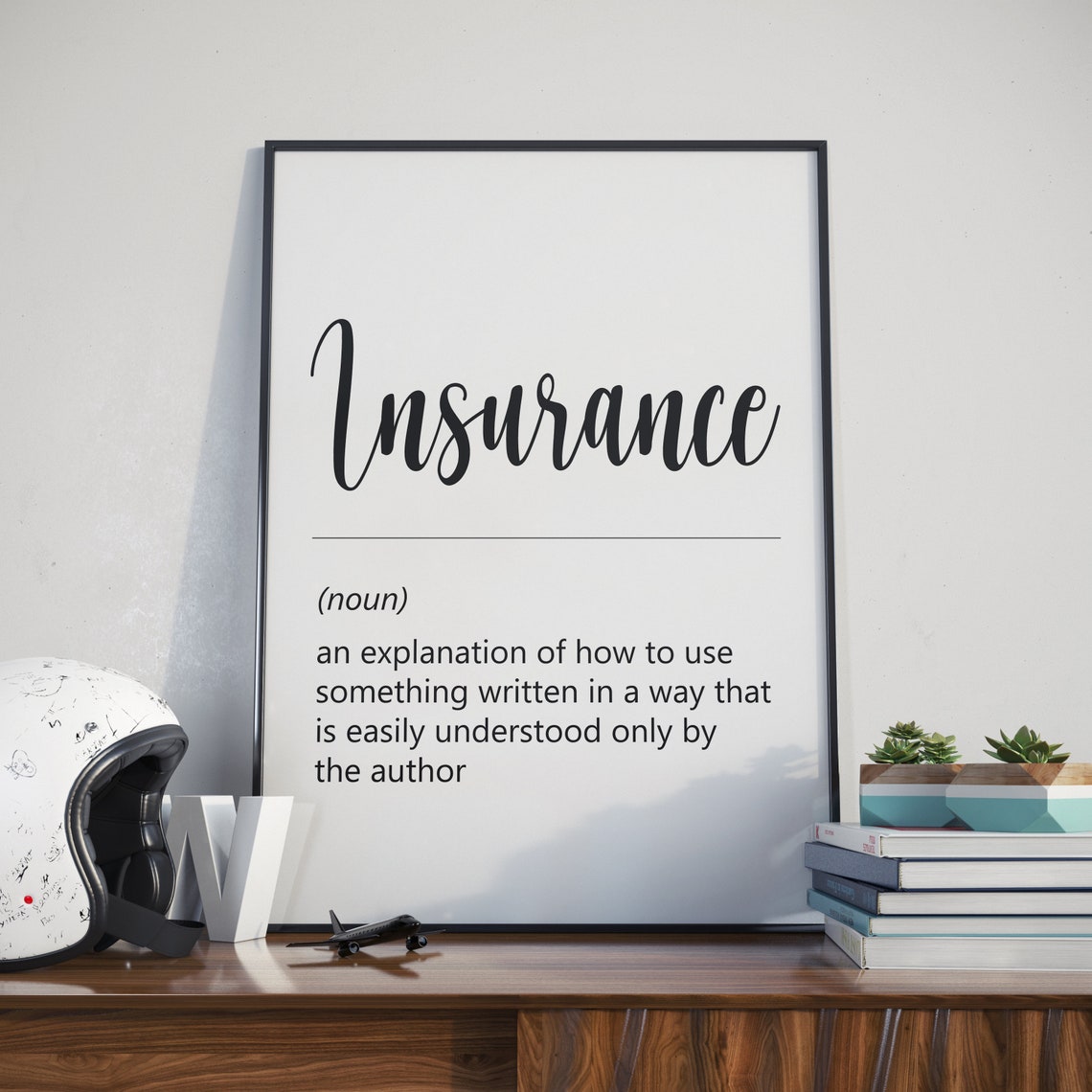 Insurance Wall Art Insurance Gift Insurance Agent Gift Etsy