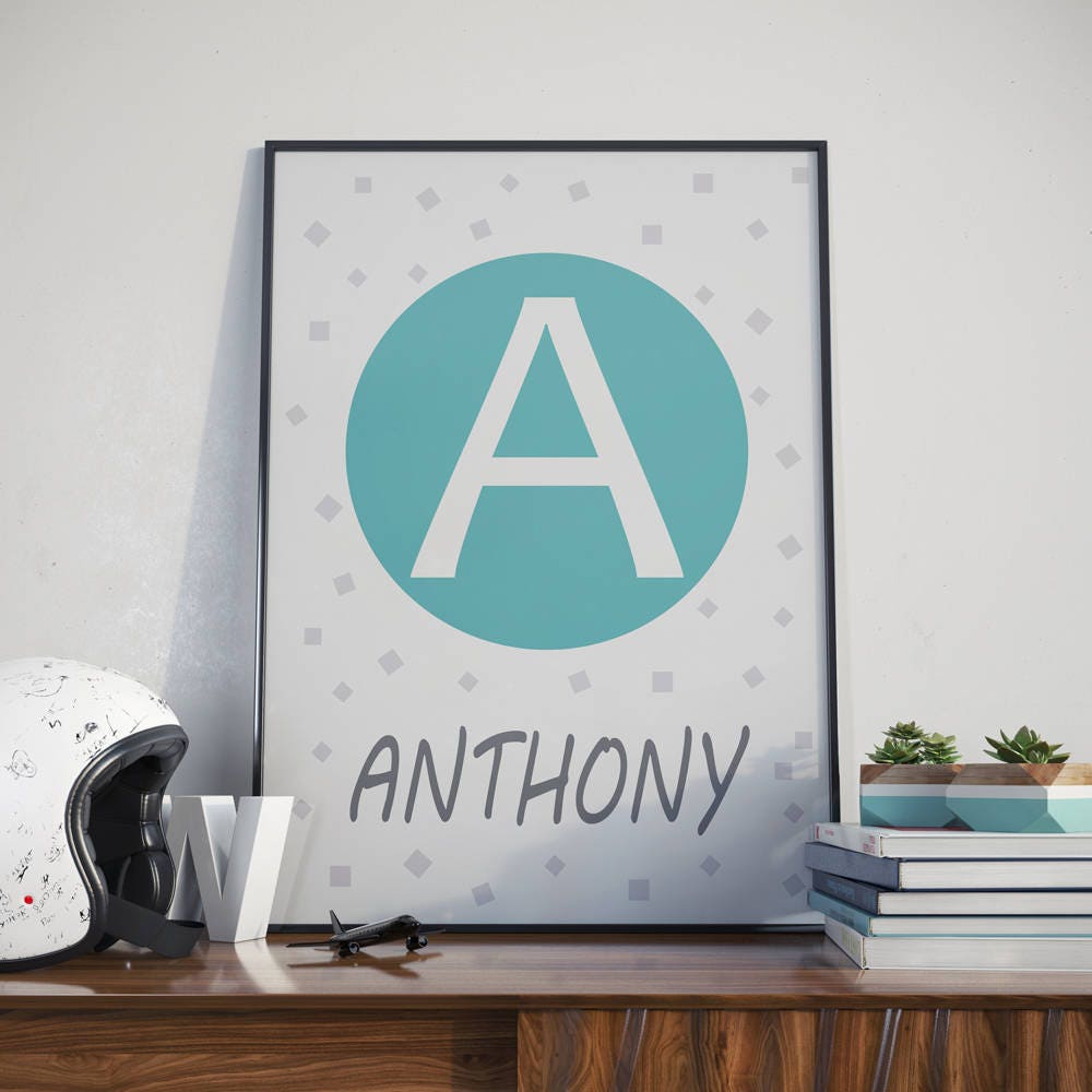 Anthony Printable Poster Name Print Birth Print Minimalist | Etsy
