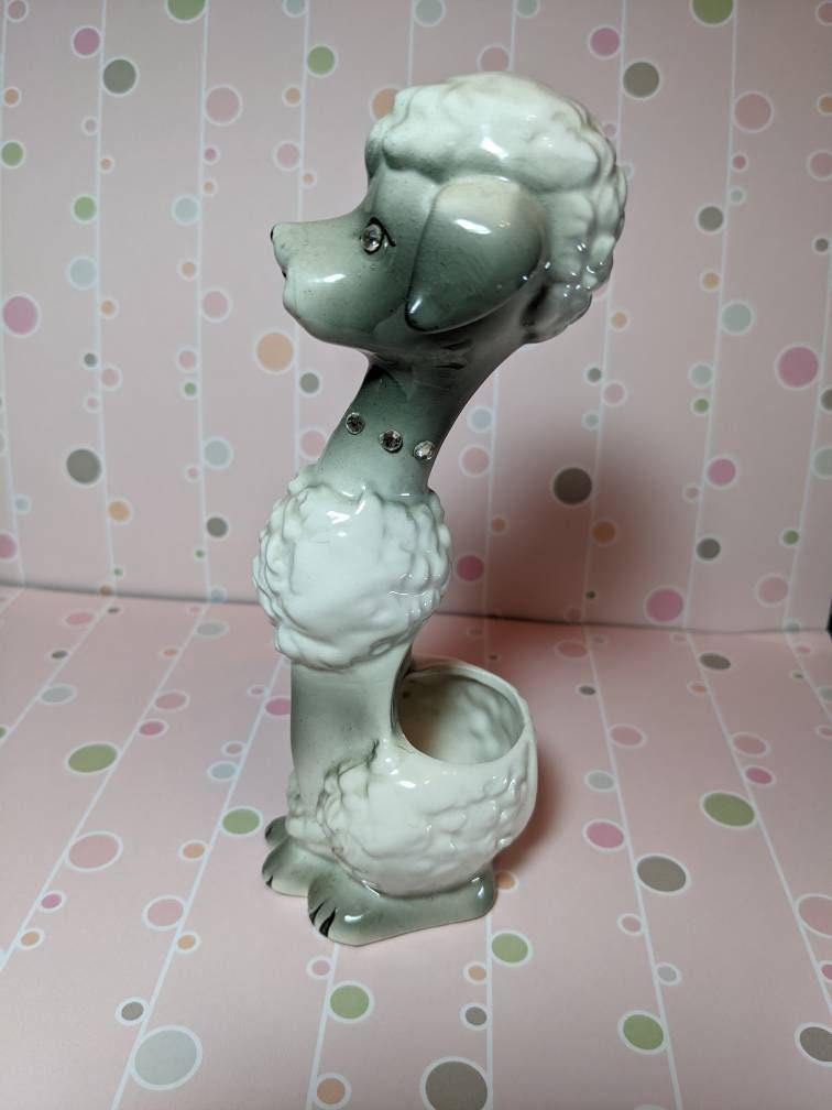 Vintage MCM Enesco Poodle Lipstick Holder or Small Planter Etsy