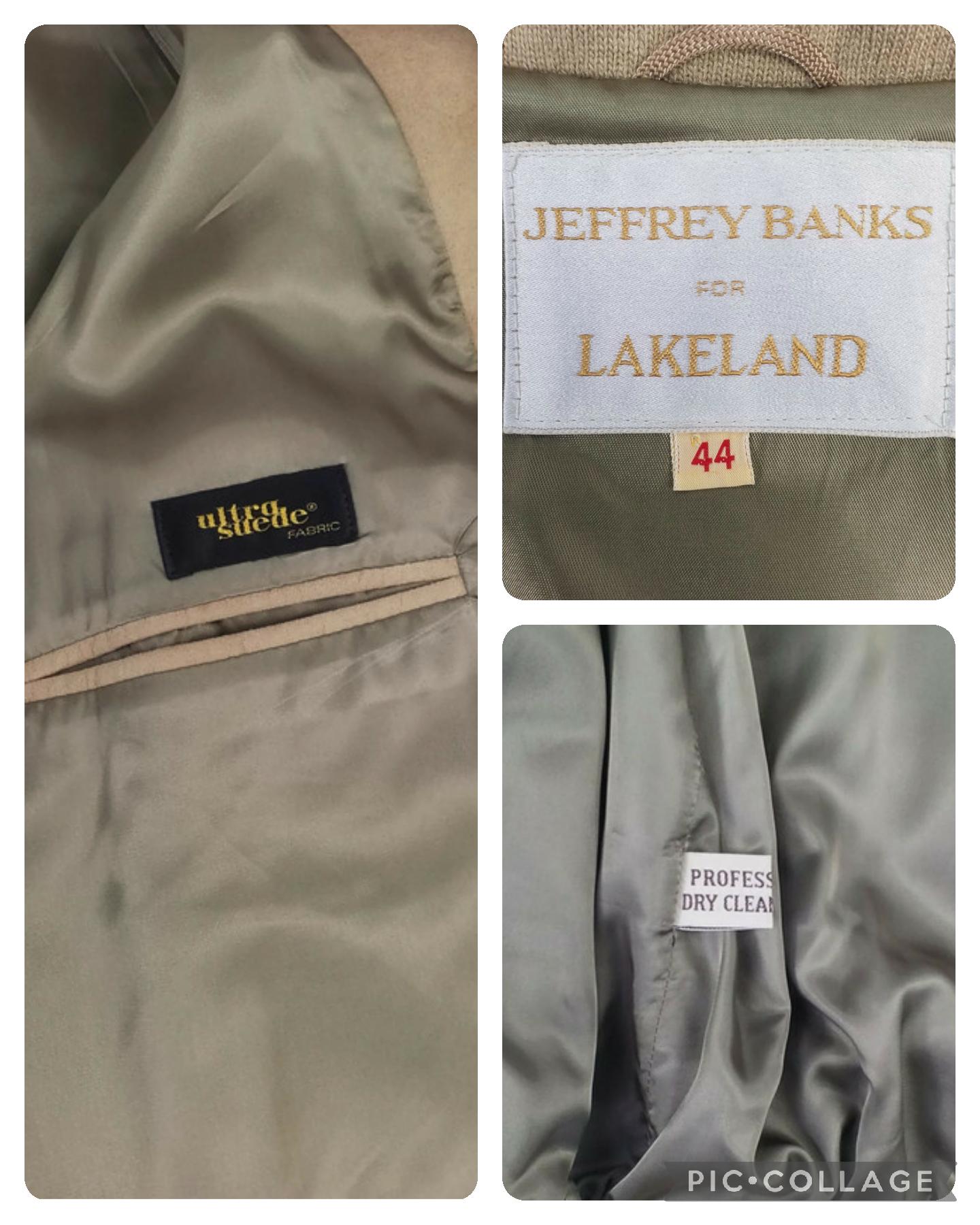 Vintage Jeffrey Banks for Lakeland Light Tan Zip Front Ultra Suede 