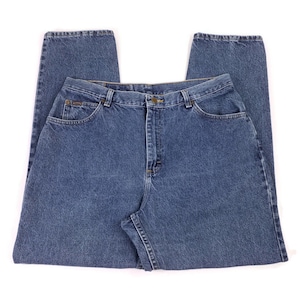 Vintage Lee Riders Medium Wash High Waist Tapered Leg Denim Jeans Womens 16M