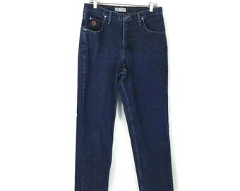 Vintage Twenty X Calgary Dark Wash Relaxed Fit Original Denim Jeans Womens 11/12-33.25