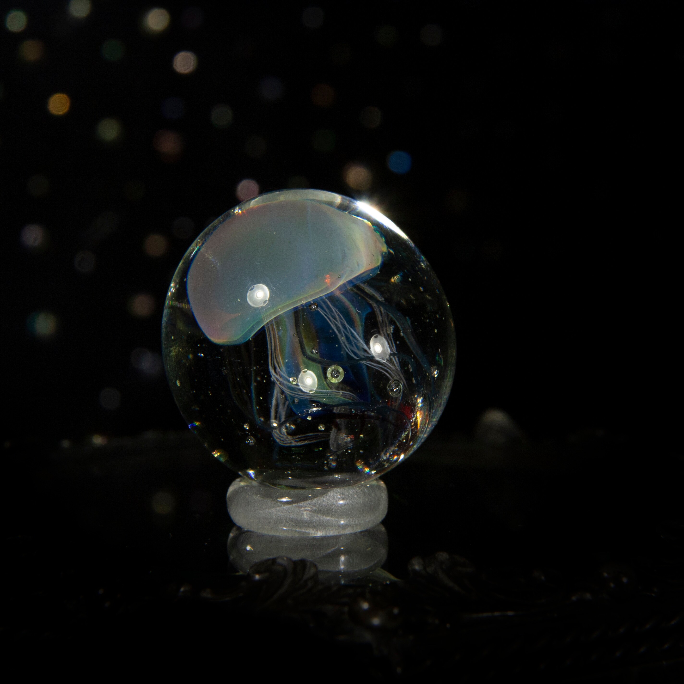 Glass ball with Jellyfish Souvenir aquarium Lampwork jellyfish Etsy