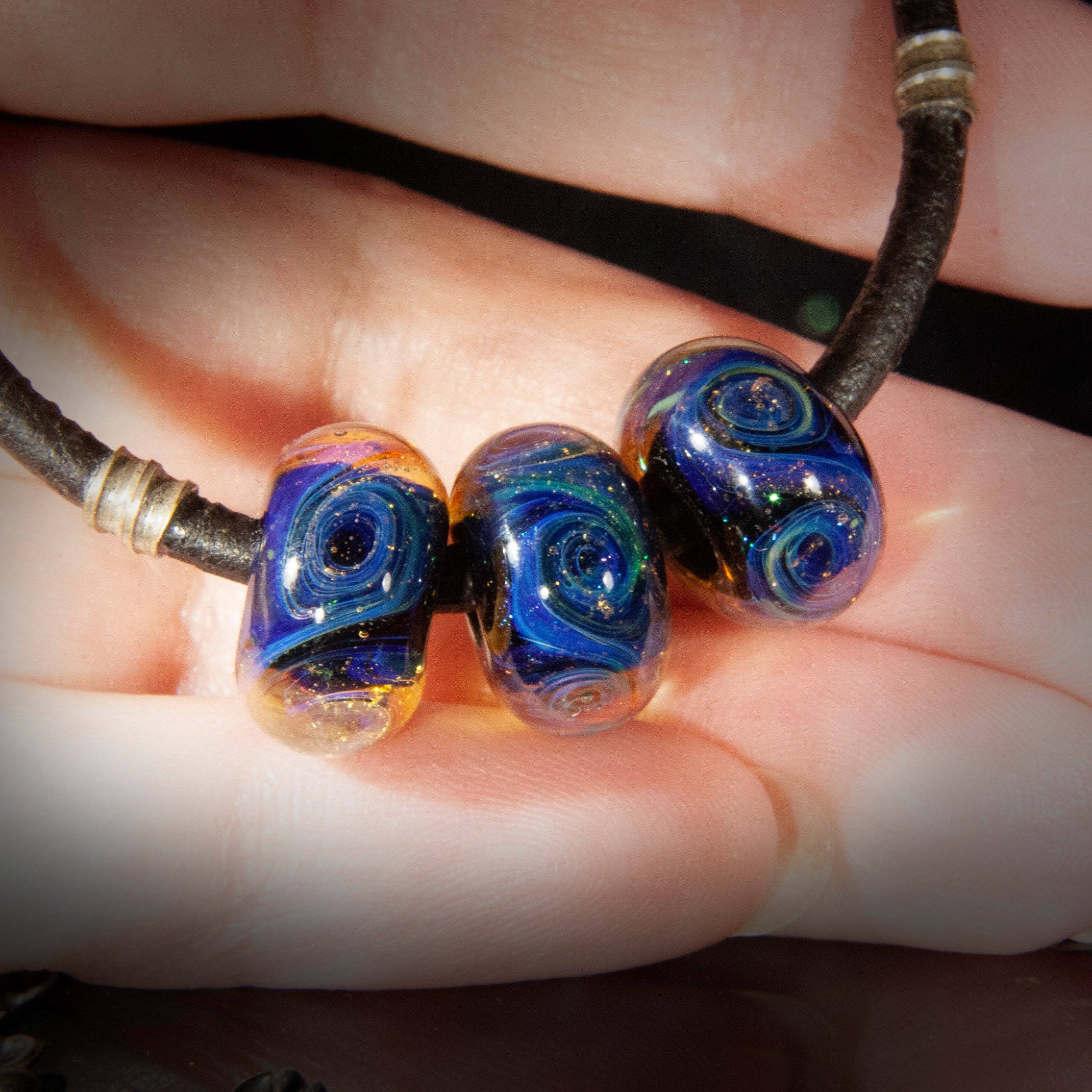 Galaxy charm pandora bead Lampwork pandora Galaxy jewelry Etsy