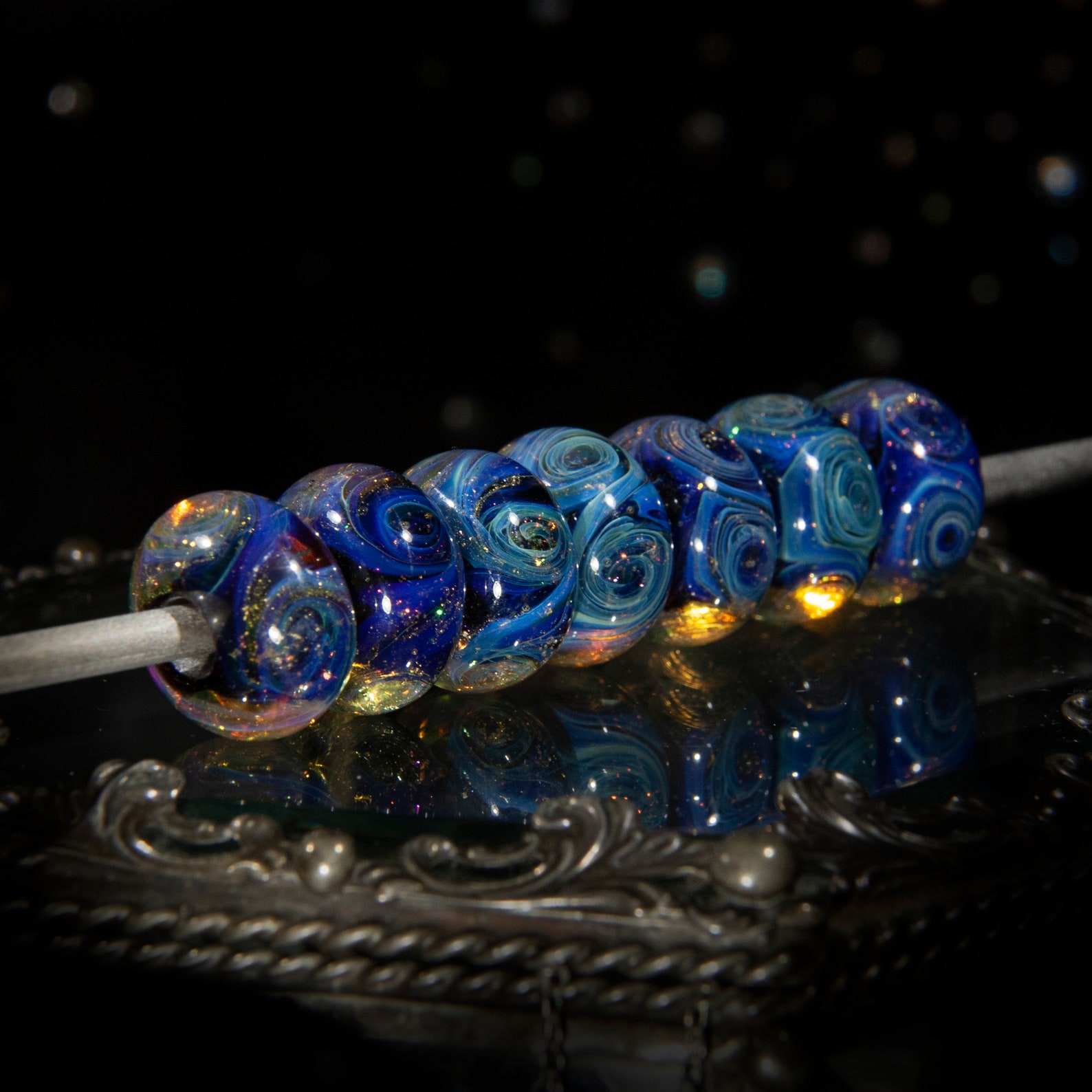 Galaxy charm pandora bead Lampwork pandora Galaxy jewelry Etsy