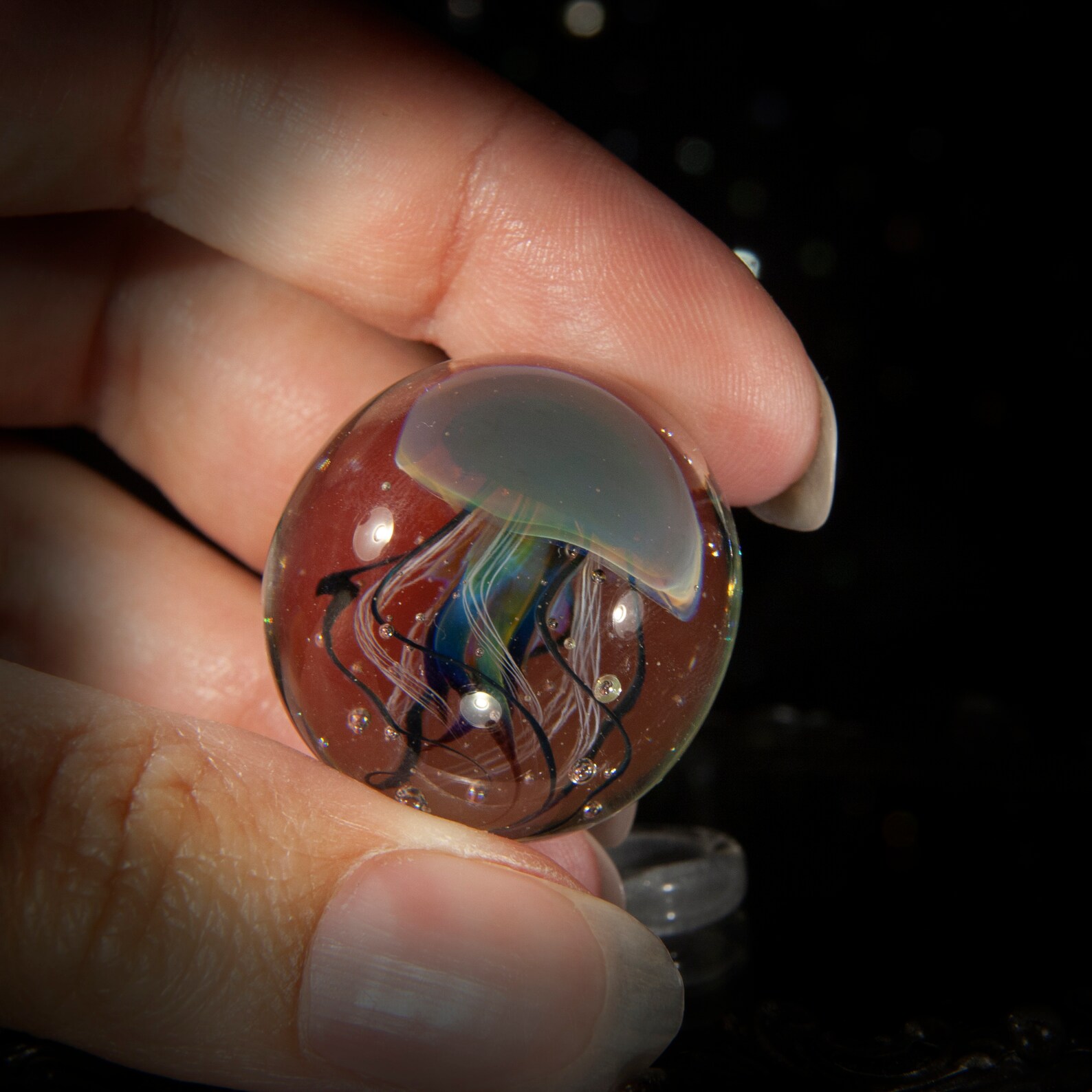 Glass ball with Jellyfish Souvenir aquarium Lampwork jellyfish Etsy