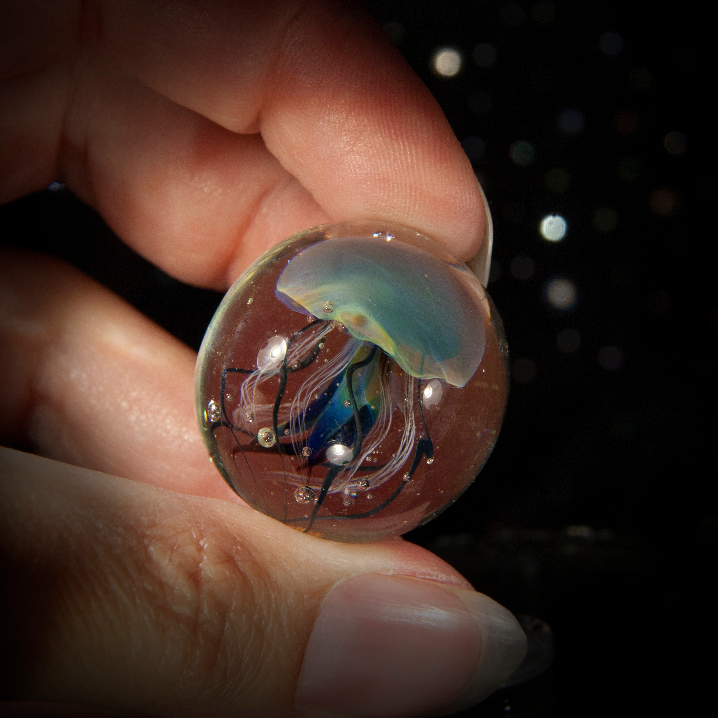 Glass ball with Jellyfish Souvenir aquarium Lampwork jellyfish Etsy