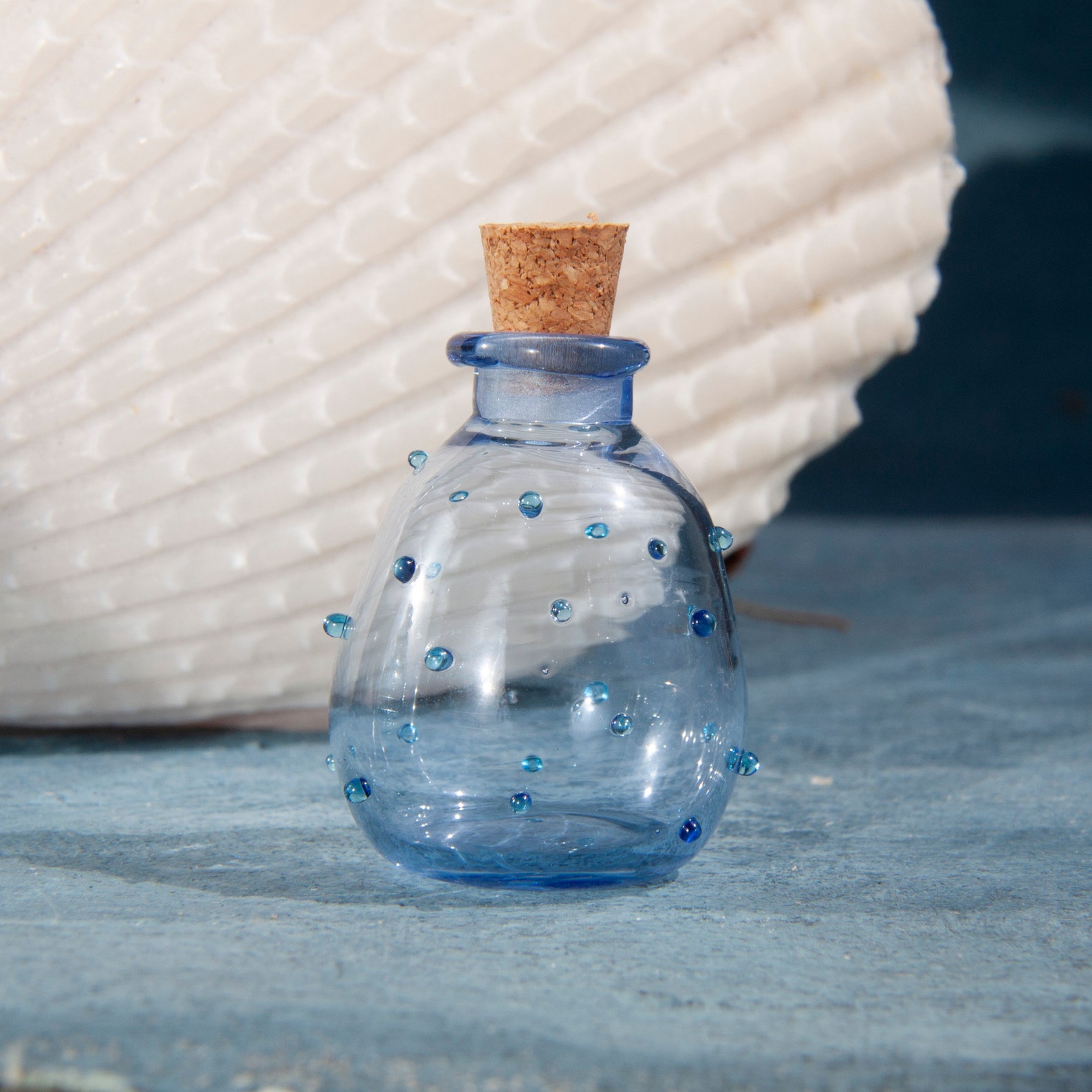 Light blue glass bottles Decorative vial Bottle for handmade Etsy