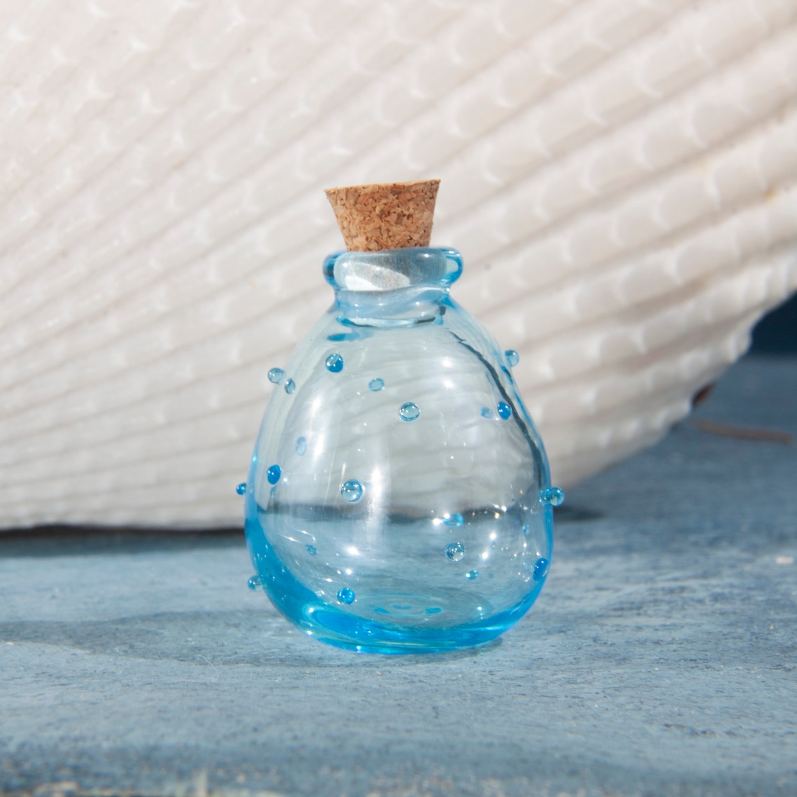 Light blue glass bottles Decorative vial Bottle for handmade Etsy