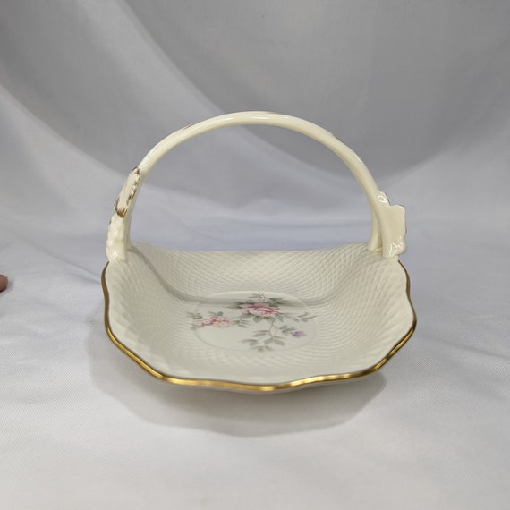Vintage Mikasa Bone China Basket Dish Gem