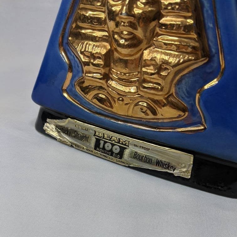 Vintage Jim Beam Indiana Decanter King Tut Pyramid 1970 Etsy